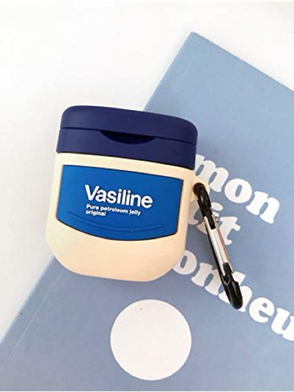 Vaseline Blue & Cream Silicone Protective Case with Carabiner